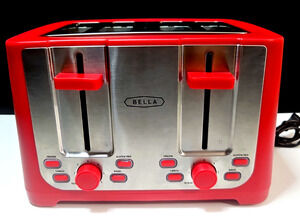 BELLA ,4 Slice Toaster with Auto Shut off - Extra Wide Slots & Removable trays